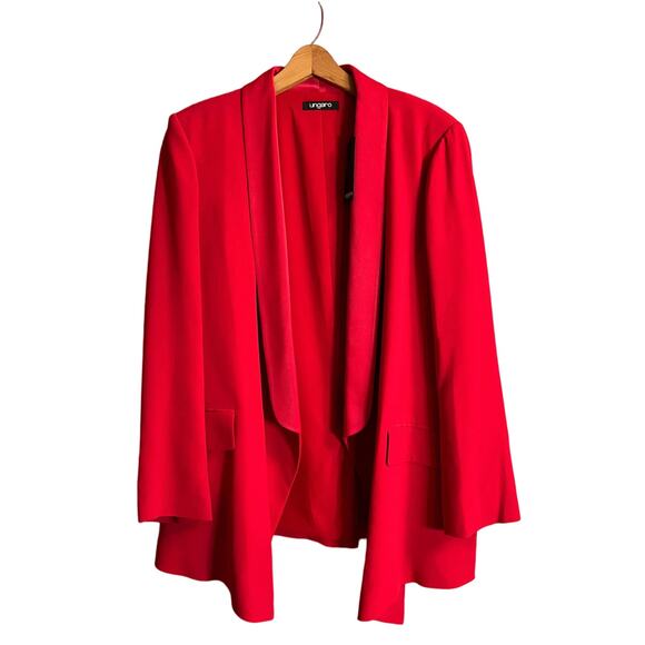 Emanuel Ungaro Red Blazer with Notched Lapels - Picture 6 of 13